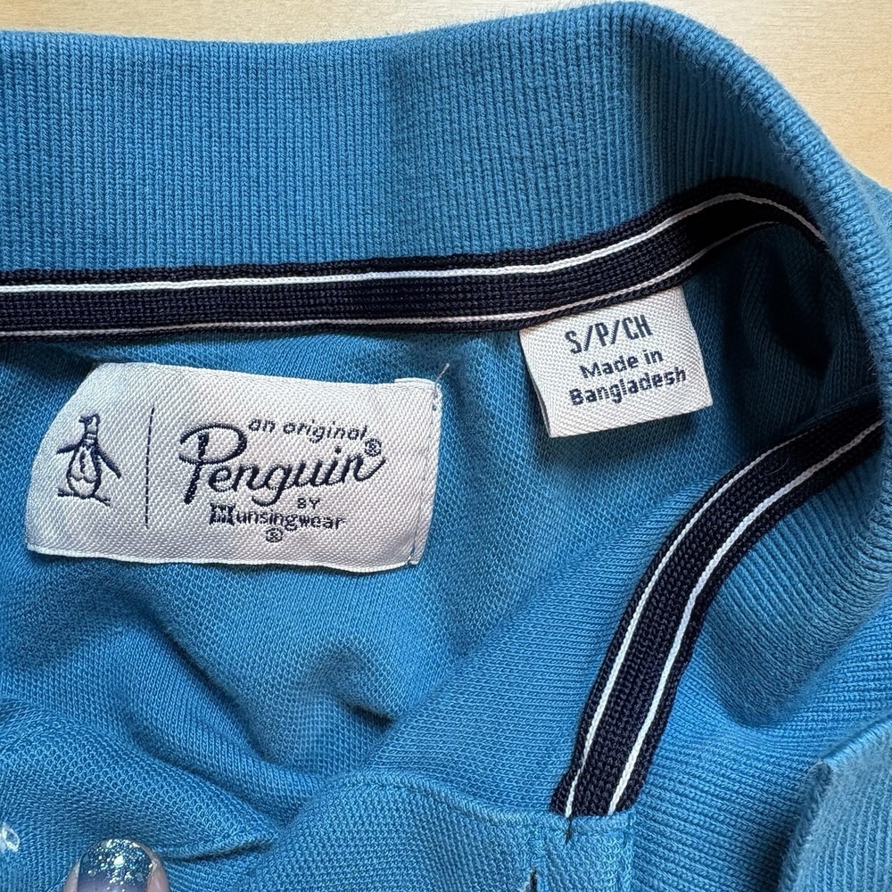 Original Penguin Kids S Blue Polo Shirt Preppy Stripe Cotton - Picture 9 of 9